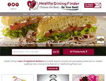 Tablet Screenshot of healthydiningfinder.com